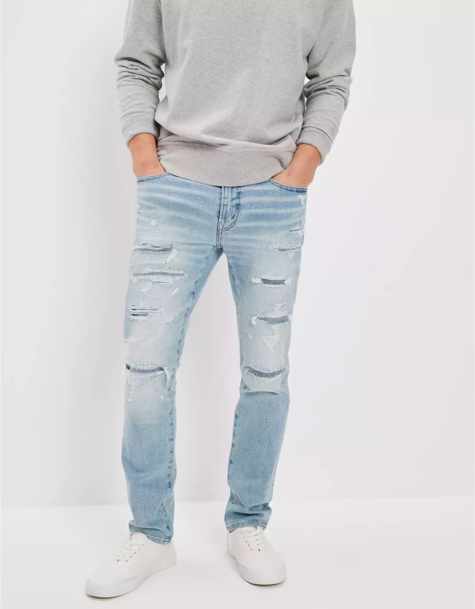 Jean American Eagle AE AirFlexPatched Slim Multicolore Homme | RTG-98576649